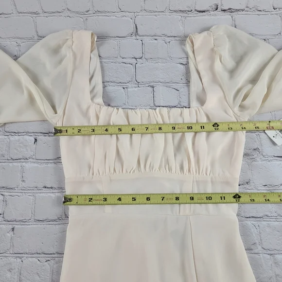 Windsor Size Small Kaylee Formal Chiffon Lace-Up Long Dress  Cream NEW - Picture 9 of 11